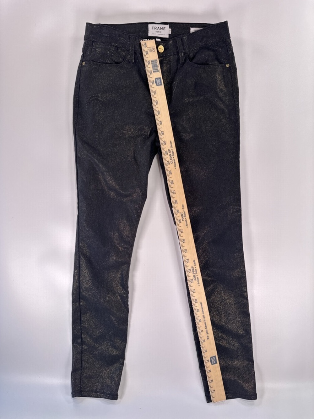 Frame Denim Black Metallic Le High Skinny Jeans - Picture 8 of 10